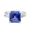 4.3 Asscher Natural Tanzanite Trilogy Ring White Gold