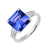 4.3 Asscher Natural Tanzanite Trilogy Ring White Gold