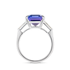 4.3 Asscher Natural Tanzanite Trilogy Ring White Gold