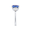 4.3 Asscher Natural Tanzanite Trilogy Ring White Gold