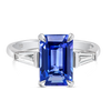 3.2ct Emerald Natural Tanzanite Trilogy Ring White Gold
