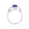 3.2ct Emerald Natural Tanzanite Trilogy Ring White Gold