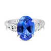 3.58ct Oval Natural Tanzanite Trilogy Ring White Gold