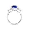 3.58ct Oval Natural Tanzanite Trilogy Ring White Gold