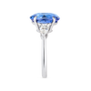 3.58ct Oval Natural Tanzanite Trilogy Ring White Gold
