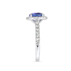 2.18ct Round Natural Tanzanite Halo Ring White Gold