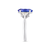 3ct Oval Natural Tanzanite Trilogy Ring White Gold