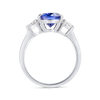 3ct Oval Natural Tanzanite Trilogy Ring White Gold