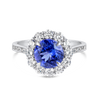 2.23ct Round Natural Tanzanite Halo Ring White Gold