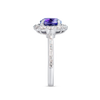 2.23ct Round Natural Tanzanite Halo Ring White Gold