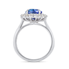 2.23ct Round Natural Tanzanite Halo Ring White Gold