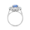 2.5ct Round Natural Tanzanite Marquise Halo Ring White Gold