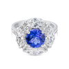 2.5ct Round Natural Tanzanite Marquise Halo Ring White Gold