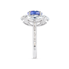 2.5ct Round Natural Tanzanite Marquise Halo Ring White Gold