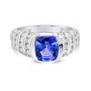 2.2ct Cushion Natural Tanzanite Bespoke Ring White Gold