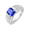 2.2ct Cushion Natural Tanzanite Bespoke Ring White Gold