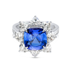 3.59 Cushion Natural Tanzanite Halo Ring White Gold