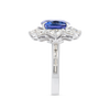 3.59 Cushion Natural Tanzanite Halo Ring White Gold
