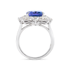 3.59 Cushion Natural Tanzanite Halo Ring White Gold