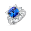 3.59 Cushion Natural Tanzanite Halo Ring White Gold
