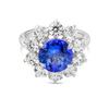 3.68ct Round Natural Tanzanite Halo Ring White Gold