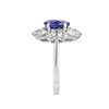 3.68ct Round Natural Tanzanite Halo Ring White Gold