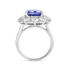 3.68ct Round Natural Tanzanite Halo Ring White Gold