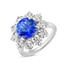 3.68ct Round Natural Tanzanite Halo Ring White Gold