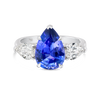 3.01 Pear Natural Tanzanite Trilogy Ring White Gold
