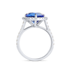 3.6ct Triangle Natural Tanzanite Halo Ring White Gold
