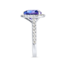 3.6ct Triangle Natural Tanzanite Halo Ring White Gold