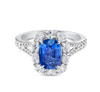 2.20ct Cushion Natural Blue Sapphire Halo Ring White Gold