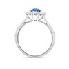 2.20ct Cushion Natural Blue Sapphire Halo Ring White Gold