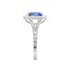 2.20ct Cushion Natural Blue Sapphire Halo Ring White Gold