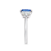 1.87ct Cushion Natural Blue Sapphire Trilogy Ring White Gold