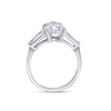 2 Carat Lab-Grown Pear Trilogy With Side Baguettes White Gold Ring