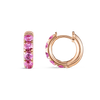 Pink Sapphire Classic Huggie Earrings Rose Gold