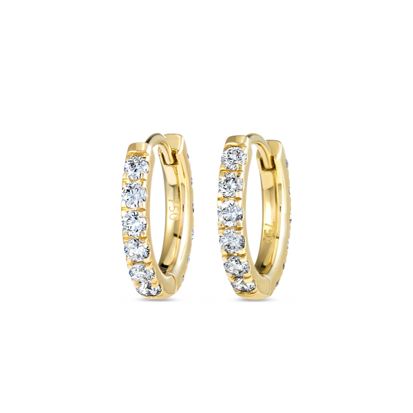 Small Lab-Grown Diamond Huggie Earrings Yellow Gold