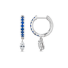 MARQUISE DIAMOND & BLUE SAPPHIRE DROP EARRINGS WHITE GOLD