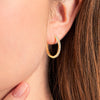 Medium Diamond & Emerald Hoop Earrings Yellow Gold