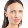 Emerald Paperclip Style Hoop Earrings Yellow Gold