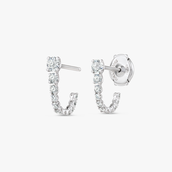 Graduated Lab-Grown Diamond Curl Earrings White Gold