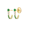 Graduated Emerald And Diamond Curl Earrings Yellow Gold