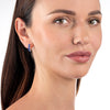 Large Blue Sapphire Paperclip Style Hoop Earrings White Gold