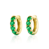 Emerald Classic Huggie Earrings Yellow Gold