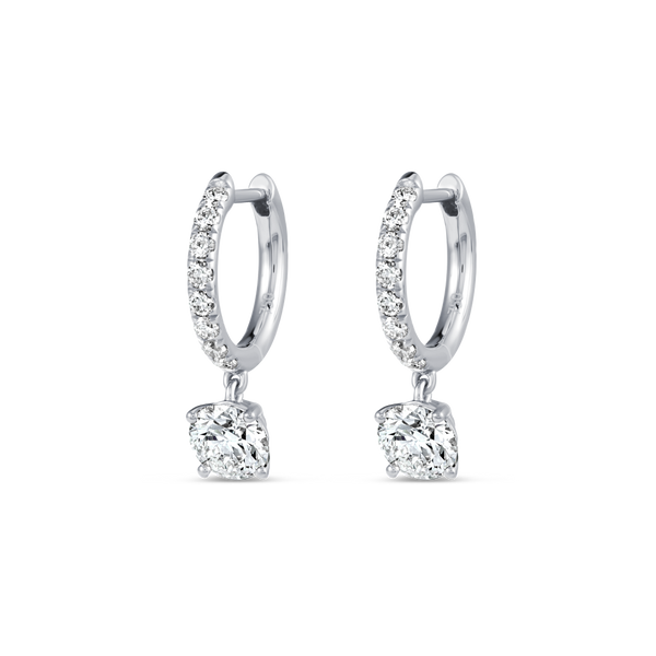 1.2ct Round Lab-Grown Diamond Hoop Earrings White Gold