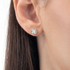 1ct Each Round Natural Diamond Stud Earrings White Gold