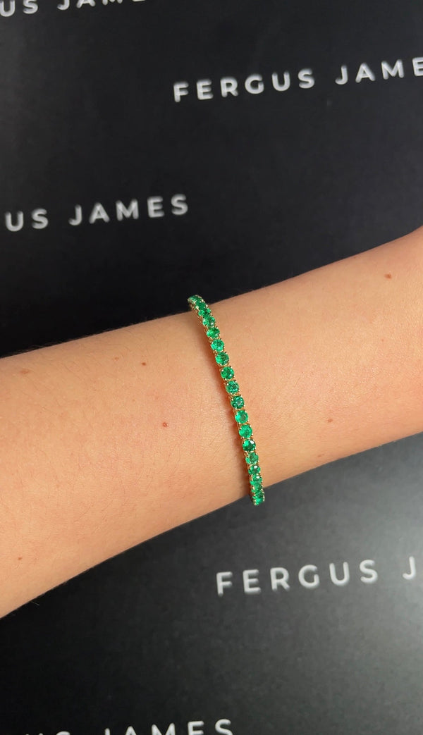 4 Carat Natural Colombian Emerald Tennis Bracelet