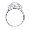 1.5 Carat Natural Round Classic Trilogy With Side Rounds White Gold Ring