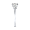 1.5 Carat Natural Round Classic Trilogy With Side Rounds White Gold Ring